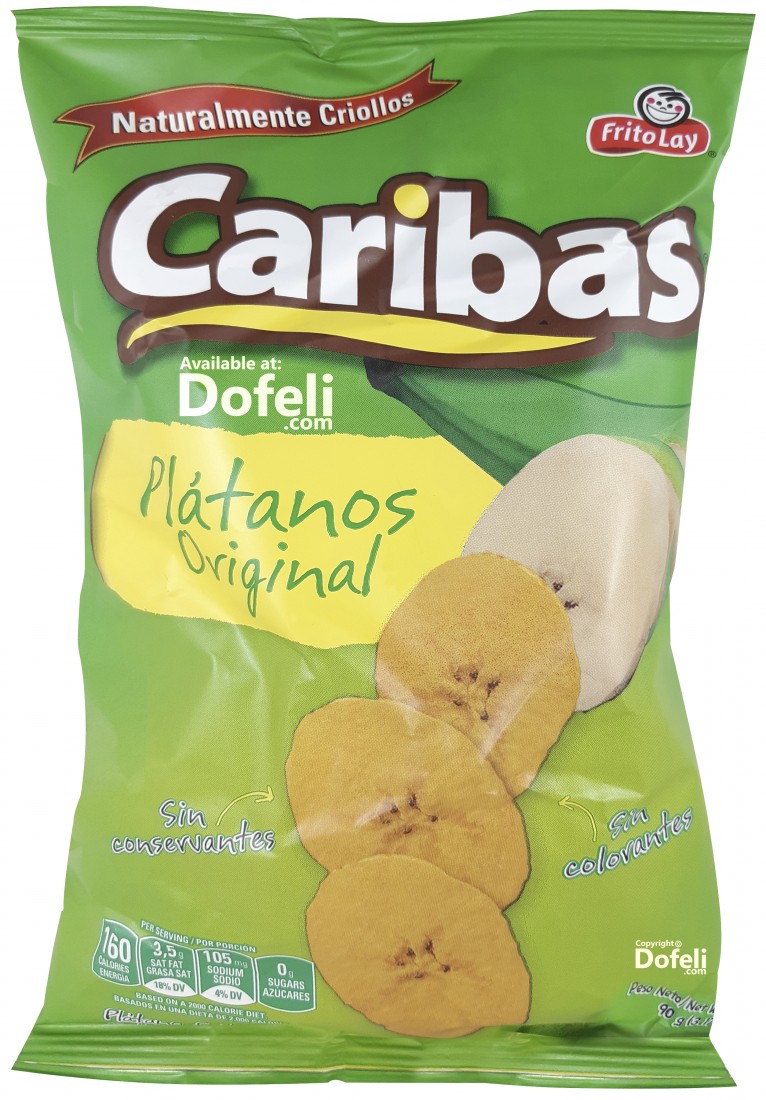 Package of 13 Dominican Frito Lay chips: Caribas Plantains Original, Pork Rinds Queso, Picanticas, Palitos, Plátanos Maduros, Chicharrón, including others.
